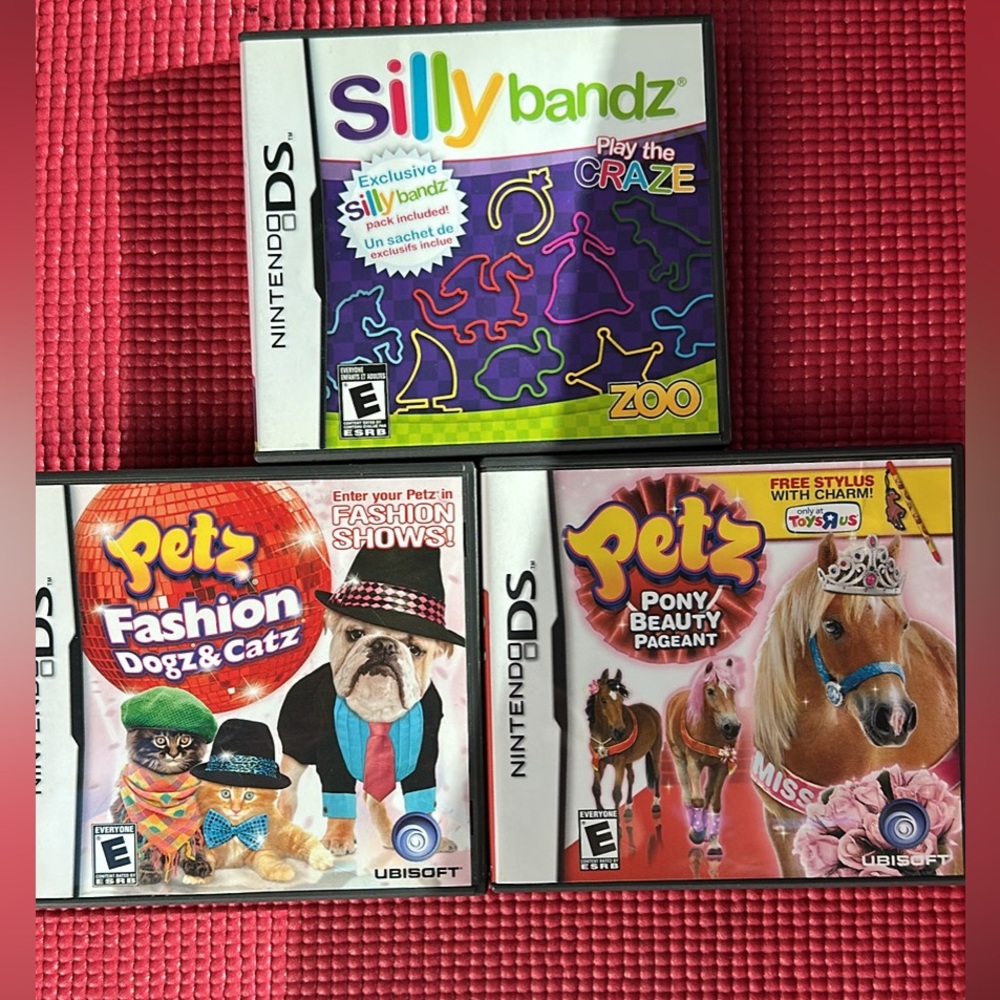 Nintendo DS Game Bundle - Silly Bandz and Petz lot of three games